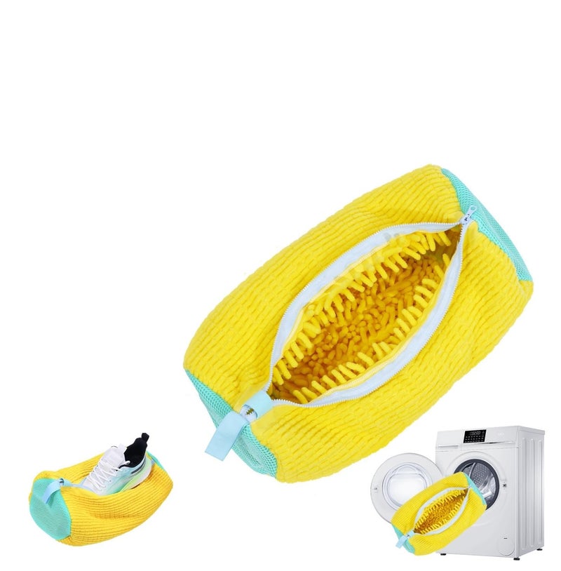SGMVK Shoe Washing Machine Bag Laundry Shoe Bag for Washer and Dryer Reusable Shoe Cleaning Sneaker Tennis Shoes Running Shoes, Sock, Bras, Delicate and Toys Cleaning Bag (1, Yellow) - Image 1