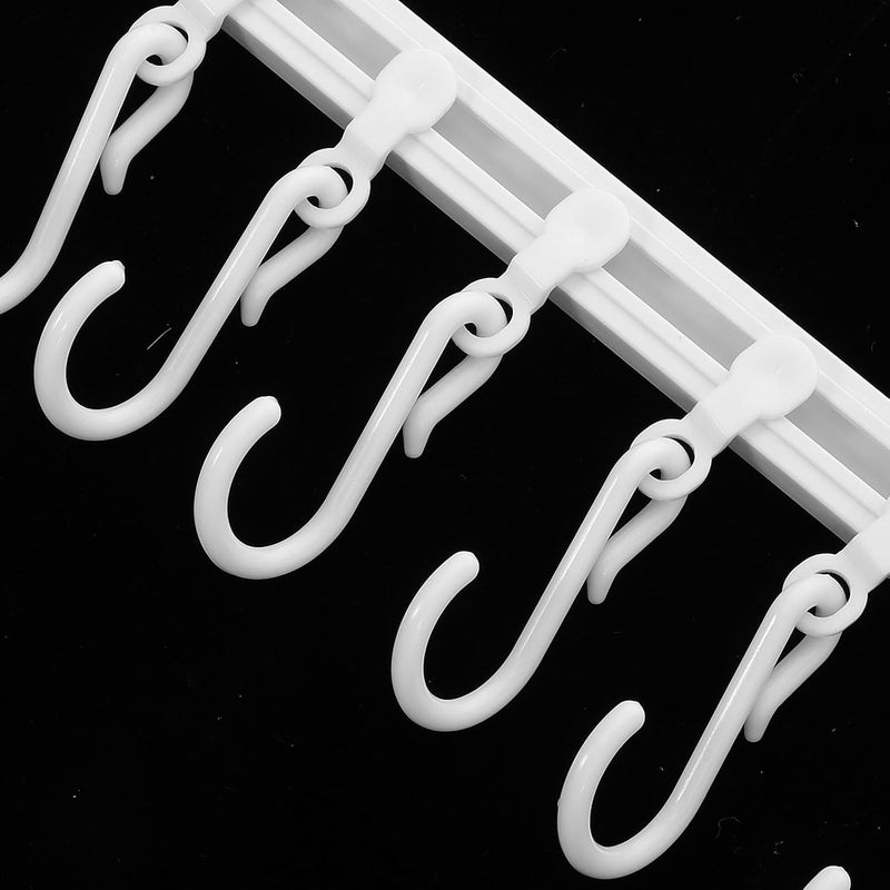 ABOOFAN Cabinet Rail Hooks 30cm with 10 White Adhesive S-Hangers, No-Punch Kitchen Utility Rack for Pots, Pans, and Utensils, Removable Multi-Functional Wall Storage Set (6 Sets) - Image 2