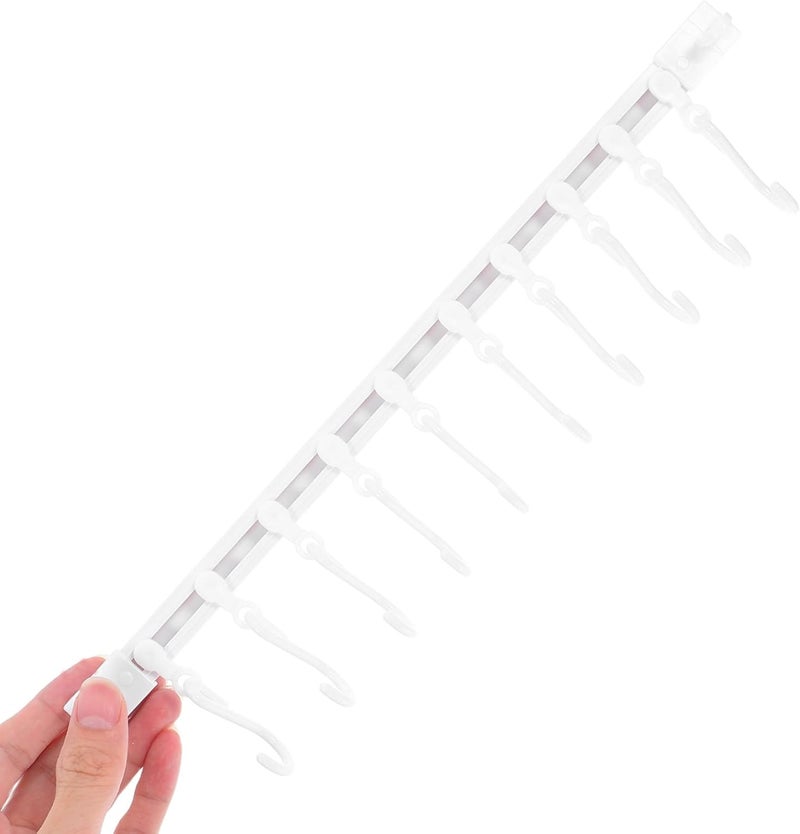 ABOOFAN Cabinet Rail Hooks 30cm with 10 White Adhesive S-Hangers, No-Punch Kitchen Utility Rack for Pots, Pans, and Utensils, Removable Multi-Functional Wall Storage Set (6 Sets) - Image 3