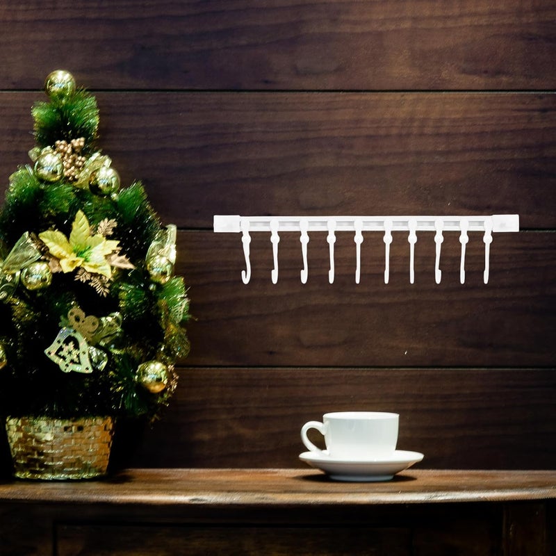ABOOFAN Cabinet Rail Hooks 30cm with 10 White Adhesive S-Hangers, No-Punch Kitchen Utility Rack for Pots, Pans, and Utensils, Removable Multi-Functional Wall Storage Set (6 Sets) - Image 5