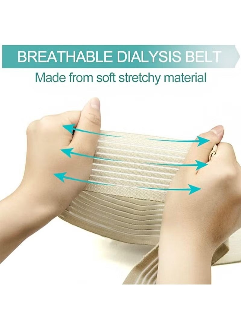 Elastic Abdominal Belt, Soft Breathable Therapy Assist Belt, Adjustable Abdominal Catheter Holder Accessory, Safety Transfer Device Tip Feeding Tube Supplies (beige size L) - Image 3