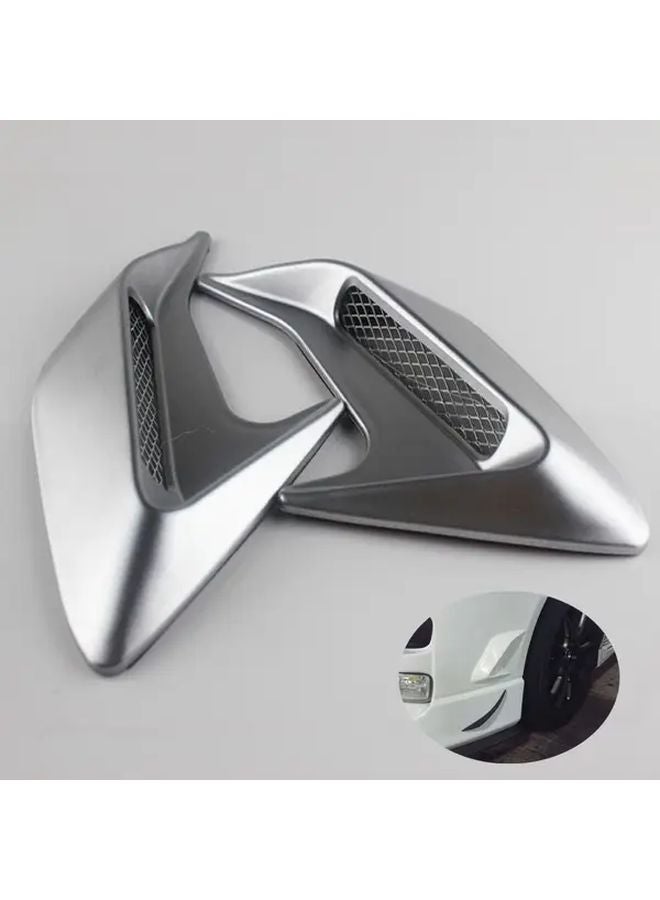 Dark Gray Car Side Vent Air Flow Fender Stickers Auto Simulation Air Inlet Decals - Image 1