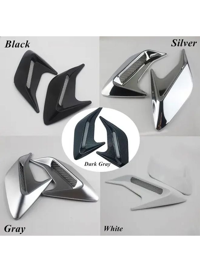 Dark Gray Car Side Vent Air Flow Fender Stickers Auto Simulation Air Inlet Decals - Image 4