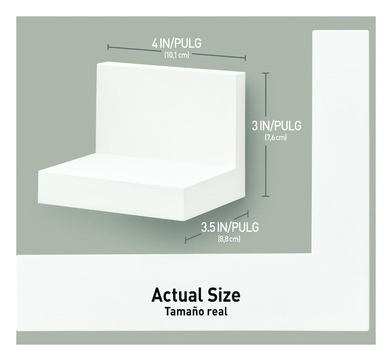 Command Display Ledges, Holds up to 2 lb, Quartz, 2 Ledges with 8 Medium Strips, Damage-Free Hanging Floating Shelf with Adhesive Strips, Personalize Living Room, Bedroom, Kids Room or Office - Image 3
