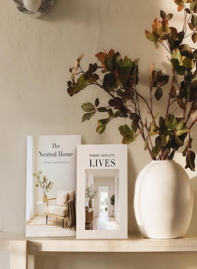 Braveriky Decorative Books for Neutral Home - Fake Books Storage Box for Decoration - Set of 2 Coffee Table Book - Photo Storage Keepsake Box for Room Bookshelf Decor, Beige - Image 3