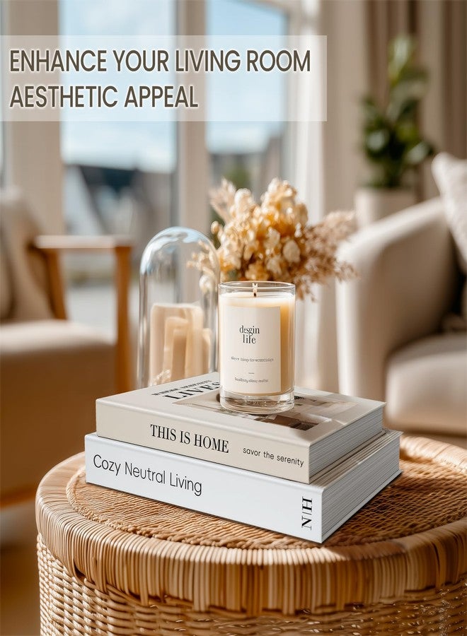 Braveriky Decorative Books for Neutral Home - Fake Books Storage Box for Decoration - Set of 2 Coffee Table Book - Photo Storage Keepsake Box for Room Bookshelf Decor, Beige - Image 4