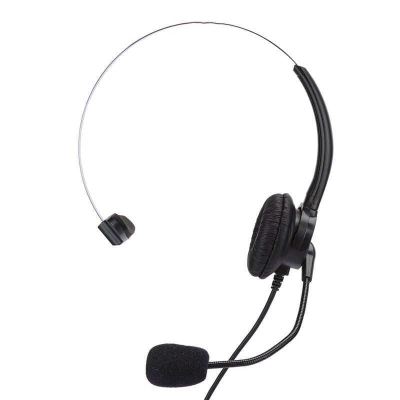 Corded Telephone Headset: High-quality PU Leather Earmuffs - Noise-reducing Ear Protective Headset with Flexible Cable for Home Office & Landline Use - Image 2