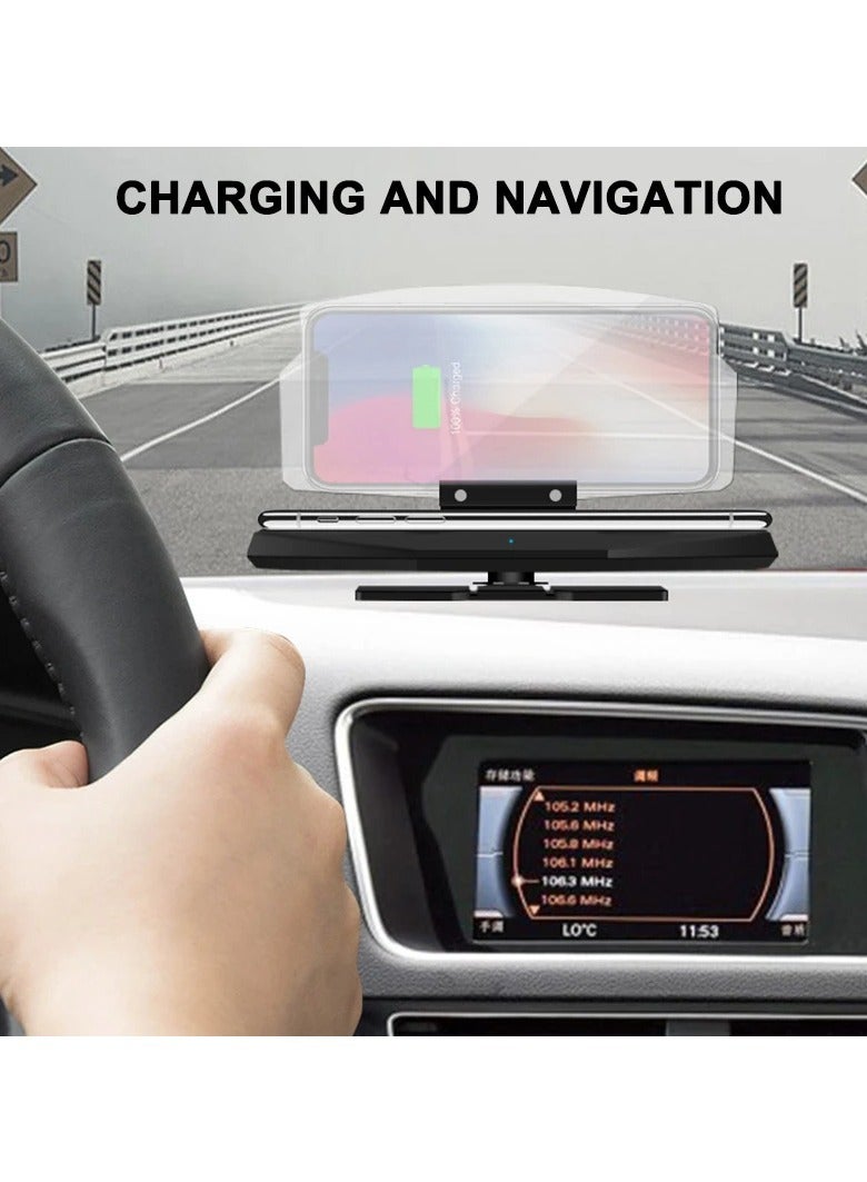 AROAQ 2 in 1 Universal Car Speed ​​Projector Phone Navigation Image Reflector with Wireless Charging Function - Image 2