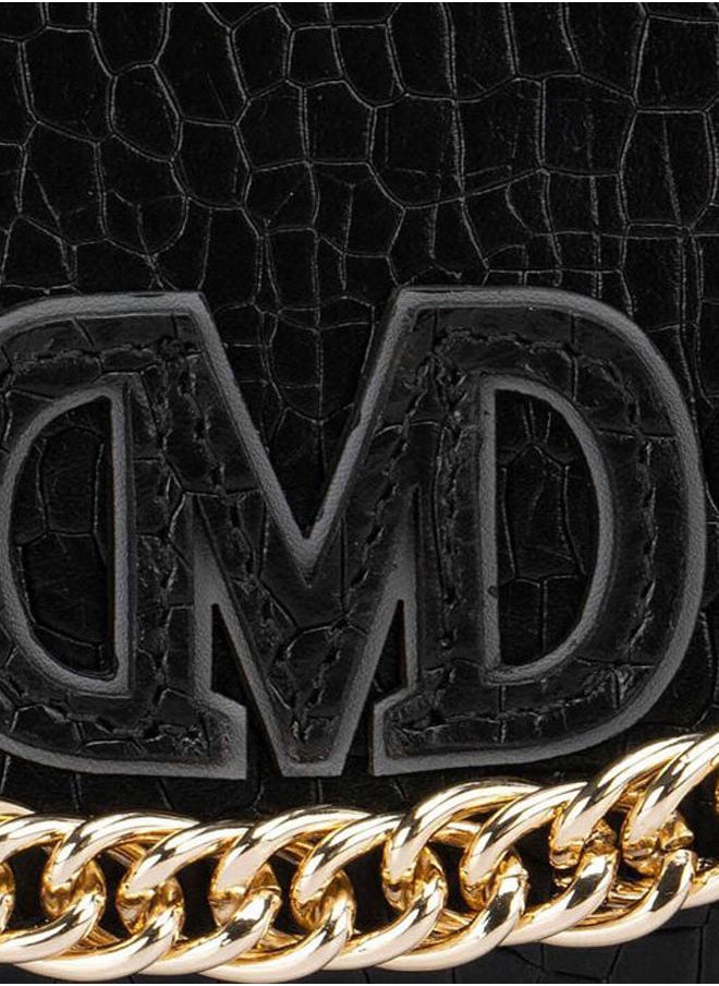Da Milano - Textured Leather Structured Shoulder Bag Black - Image 1
