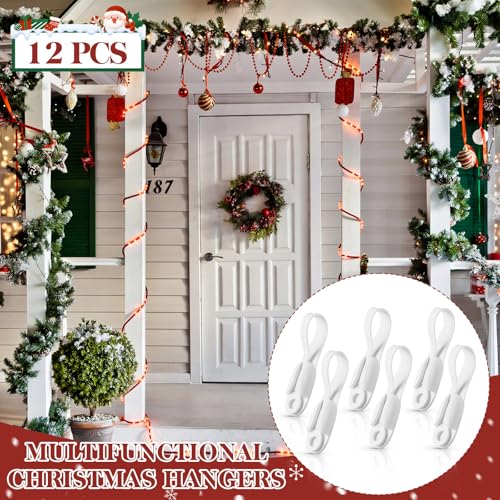 Fiada 12 Pcs Christmas Garland Hanger for Mantle Cord Bundlers Cord Organizer for Appliances, Self Adhesive Kitchen Sticky Silicone Holder Organizer for Christmas Wreath Fireplace(White) - Image 5