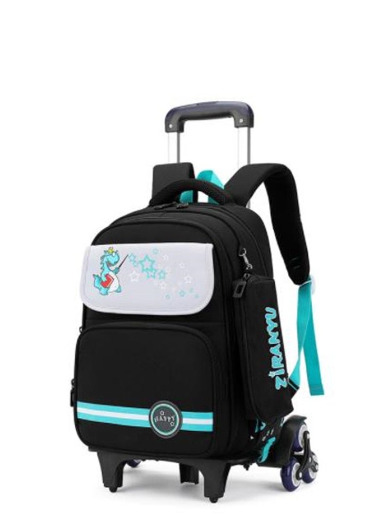 Golden Rolling Backpack Travel Trolly BookBag School Wheeled Backpack for Boys Girls Kids Luggage School Bag with Wheels Trolley Backpack  - Image 1