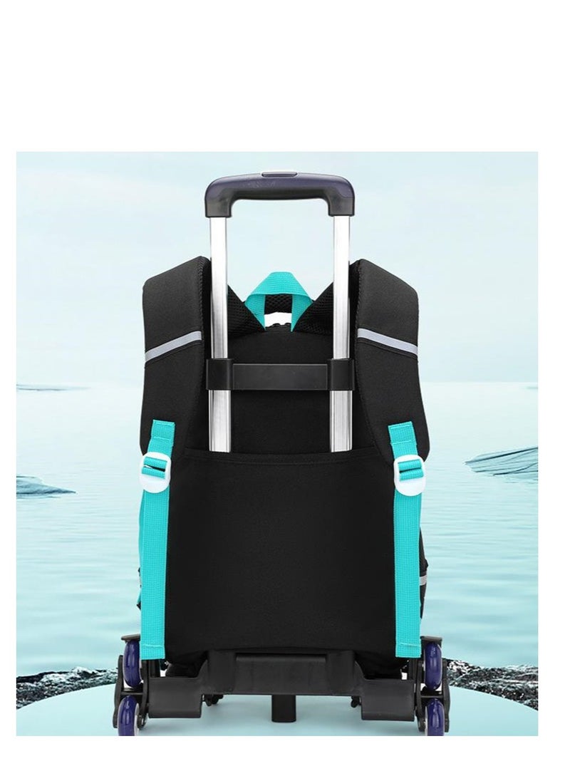 Golden Rolling Backpack Travel Trolly BookBag School Wheeled Backpack for Boys Girls Kids Luggage School Bag with Wheels Trolley Backpack  - Image 4