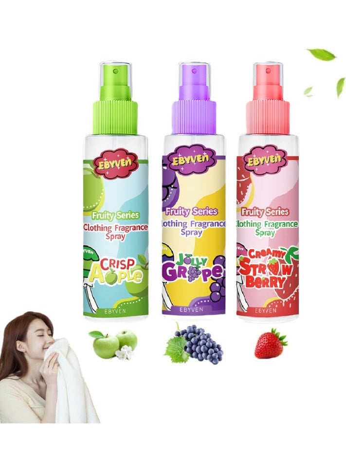 DayWins 3 Pack Fruity Series Clothing Fragrance Spray Fabric Perfume, Linen & Pillow Clothes Spray, Natural Fruity Fragrance Apple, Grape, Strawberry Perfume, Long Lasting Fragrance Linen Odor Remover, Room Air Freshener Spray - Image 1