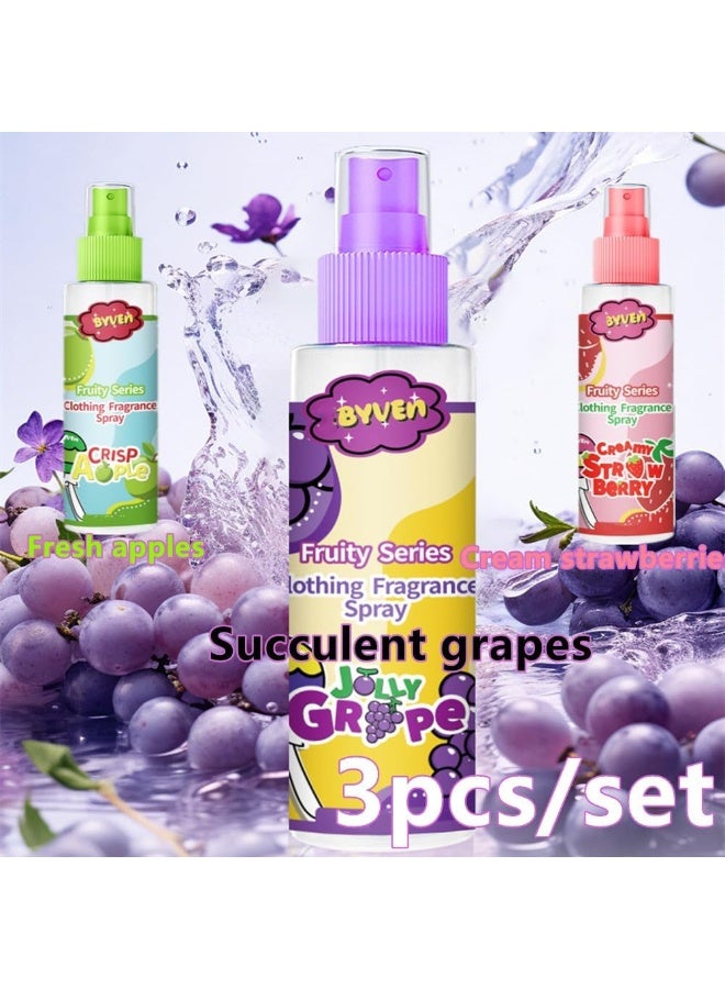 DayWins 3 Pack Fruity Series Clothing Fragrance Spray Fabric Perfume, Linen & Pillow Clothes Spray, Natural Fruity Fragrance Apple, Grape, Strawberry Perfume, Long Lasting Fragrance Linen Odor Remover, Room Air Freshener Spray - Image 3