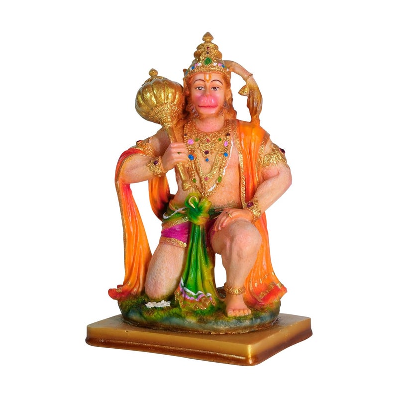 Newven Hanuman Murti Lord Hanuman Ji Idol Bajrangbali Bahubali Statue for Home Decor Showpiece Gifts for House Warming for Living Pooja Room Multicolour 13 X 9 X 21 CM - Image 1
