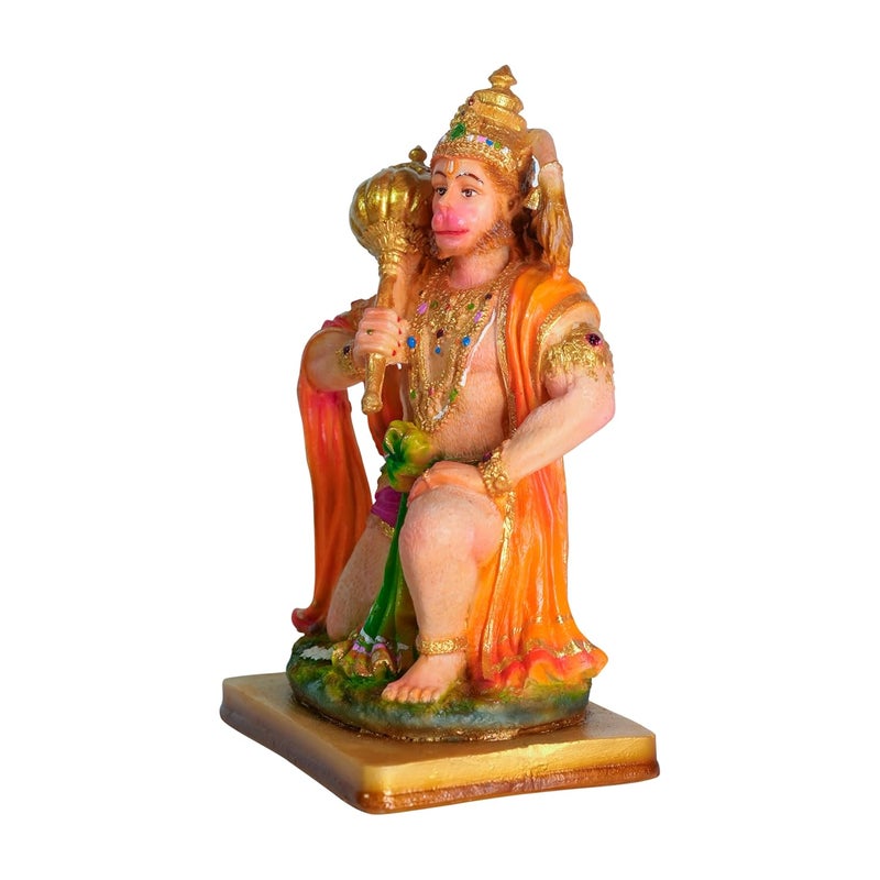 Newven Hanuman Murti Lord Hanuman Ji Idol Bajrangbali Bahubali Statue for Home Decor Showpiece Gifts for House Warming for Living Pooja Room Multicolour 13 X 9 X 21 CM - Image 5
