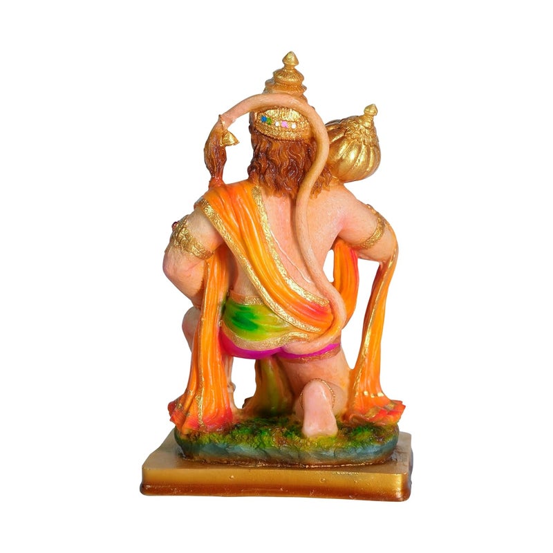 Newven Hanuman Murti Lord Hanuman Ji Idol Bajrangbali Bahubali Statue for Home Decor Showpiece Gifts for House Warming for Living Pooja Room Multicolour 13 X 9 X 21 CM - Image 4