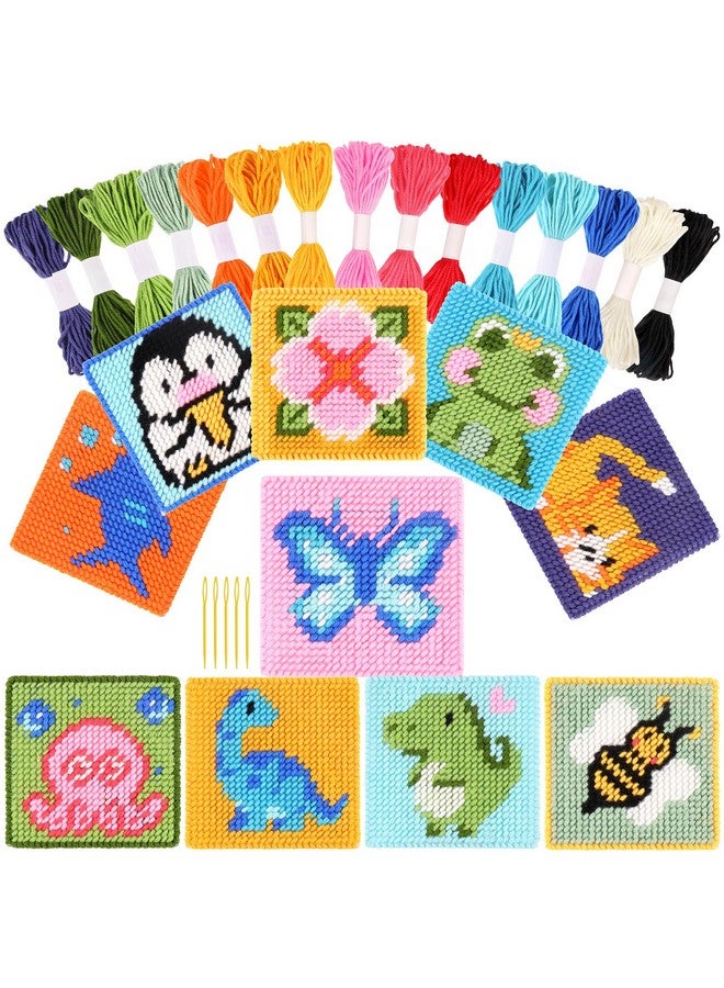 بليلي مجموعة تطريز متقاطع 10 في 1 للمبتدئين للأطفال، تتضمن مجموعة التطريز 10 قطع من القماش الشبكي البلاستيكي مع نمط، و15 خيطًا، و5 إبر نسج، ومجموعة أدوات خياطة بنقاط إبرة مع تعليمات - Image 1