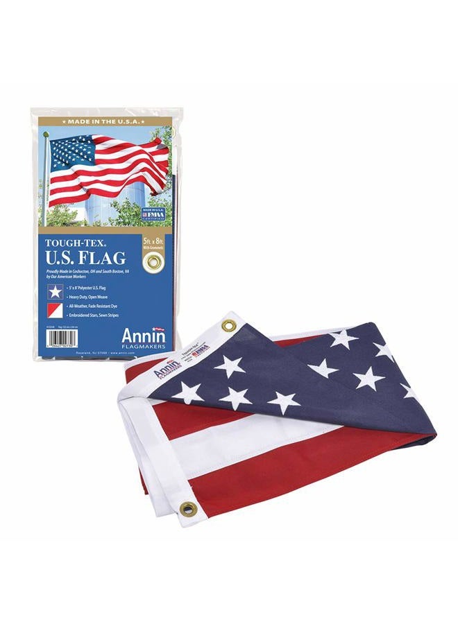 Annin Flagmakers (2730) Tough-Tex American Flag, Made in USA, 5 x 8 Feet, Polyester - Image 1