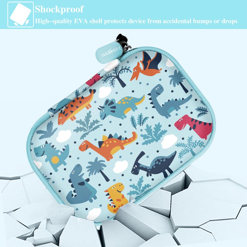 Leayjeen Kids Camera Case Compatible with OUTUVAS/Goopow/Mgaolo/HOOMOON/Kids Camera Toys and Kids Digital Video Camcorder Camera,Best Birthday Festival Gift -Light Blue Dinosaur(Case Only) - Image 5