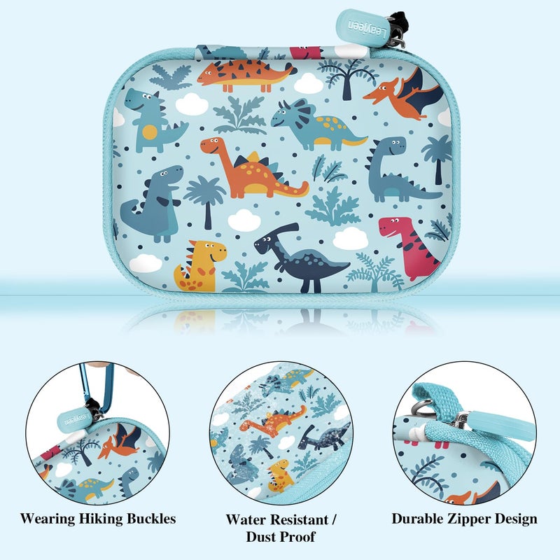 Leayjeen Kids Camera Case Compatible with OUTUVAS/Goopow/Mgaolo/HOOMOON/Kids Camera Toys and Kids Digital Video Camcorder Camera,Best Birthday Festival Gift -Light Blue Dinosaur(Case Only) - Image 4