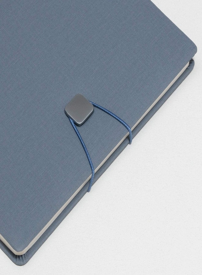 REGAL Premium A-5 PU Leather Notebook Diary Journal with Metal Accessorised Elastic Band Closure, 192 pages, 80 gsm (Cadet Grey) - Image 3