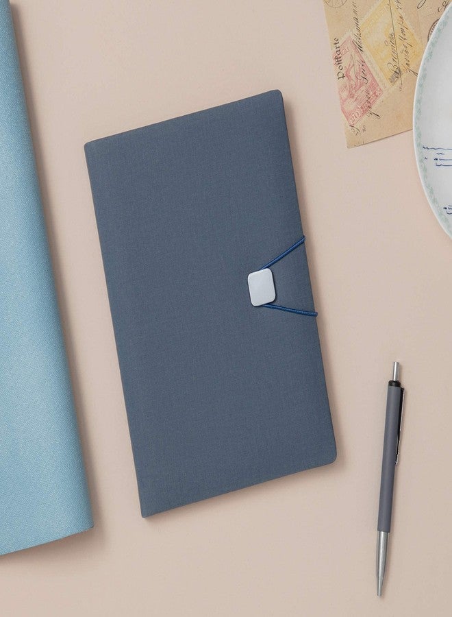 REGAL Premium A-5 PU Leather Notebook Diary Journal with Metal Accessorised Elastic Band Closure, 192 pages, 80 gsm (Cadet Grey) - Image 4
