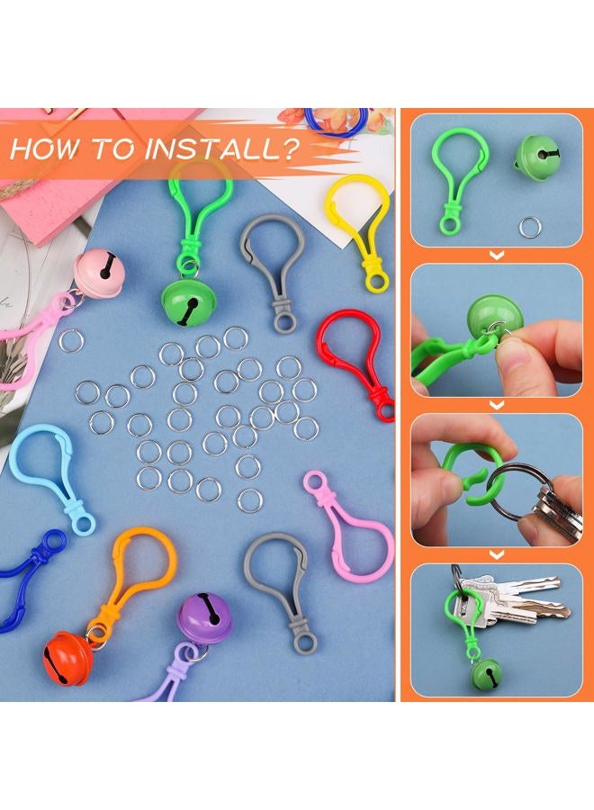 SOCNITC 150 PCS Lanyard Clips and Hooks, Multicolor Lobster Clasp Keychain Plastic Lanyard Clips with Jump Rings, Lanyard Hook for Keychain Clasp, Plastic Keychains Backpack Clips for Crafts DIY Handmade - Image 4