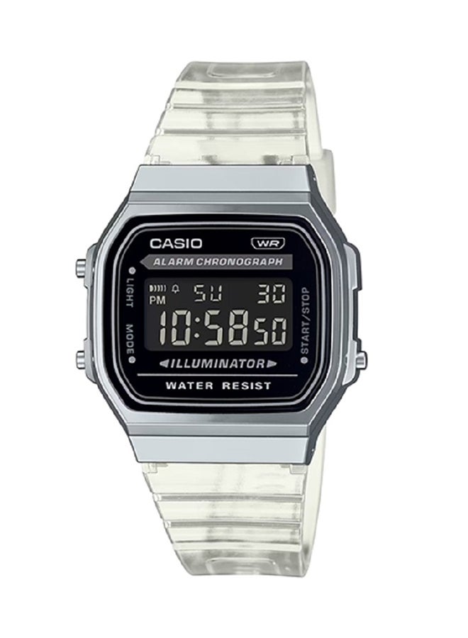 CASIO Women Watch Vintage Digital Metallic Case And Translucent Band Black Dial Resin Band A168Xes-1Bdf. - Image 1