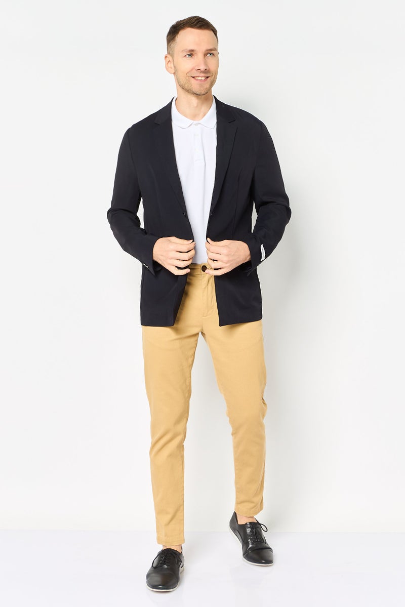 SELECTED Men Regular Fit Plain Long Sleeve Casual Blazer, Black - Image 4