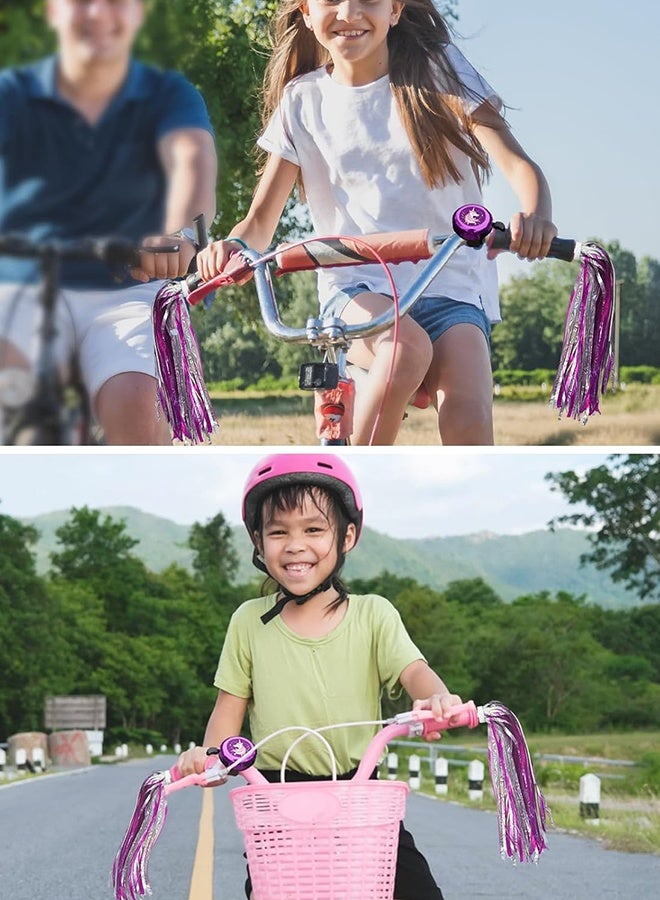 أورجنيزر جرس دراجة للأطفال مع قطعتين من لافتات الدراجات للفتيات، ملحقات دراجات لطيفة للأطفال - Image 4