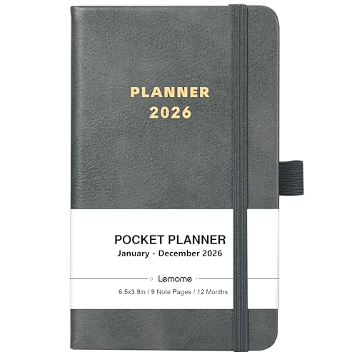 Lemome 2026 Pocket Calendar - 2026 Pocket Calendar for Purse, Jan. 2026 to Dec. 2026, 6.4'' x 3.9'' 2026 Planner Weekly and Monthly, 2026 Planners with Elegant Leather - Image 1