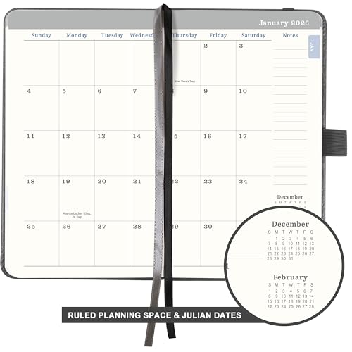 Lemome 2026 Pocket Calendar - 2026 Pocket Calendar for Purse, Jan. 2026 to Dec. 2026, 6.4'' x 3.9'' 2026 Planner Weekly and Monthly, 2026 Planners with Elegant Leather - Image 3