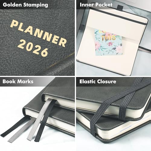 Lemome 2026 Pocket Calendar - 2026 Pocket Calendar for Purse, Jan. 2026 to Dec. 2026, 6.4'' x 3.9'' 2026 Planner Weekly and Monthly, 2026 Planners with Elegant Leather - Image 4