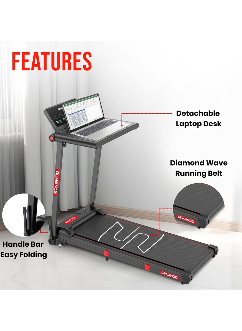 STH-3085 Foldable Treadmill for Home Use – 2.5 HP Motor, 12 Preset Programs, 12 km/h Speed, Manual Incline, LED Display, Shock Absorption, 90kg Max Weight image 6