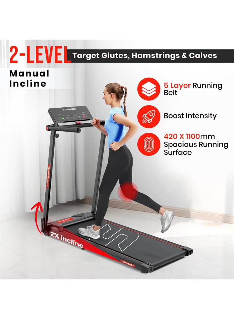 STH-3085 Foldable Treadmill for Home Use – 2.5 HP Motor, 12 Preset Programs, 12 km/h Speed, Manual Incline, LED Display, Shock Absorption, 90kg Max Weight image 7