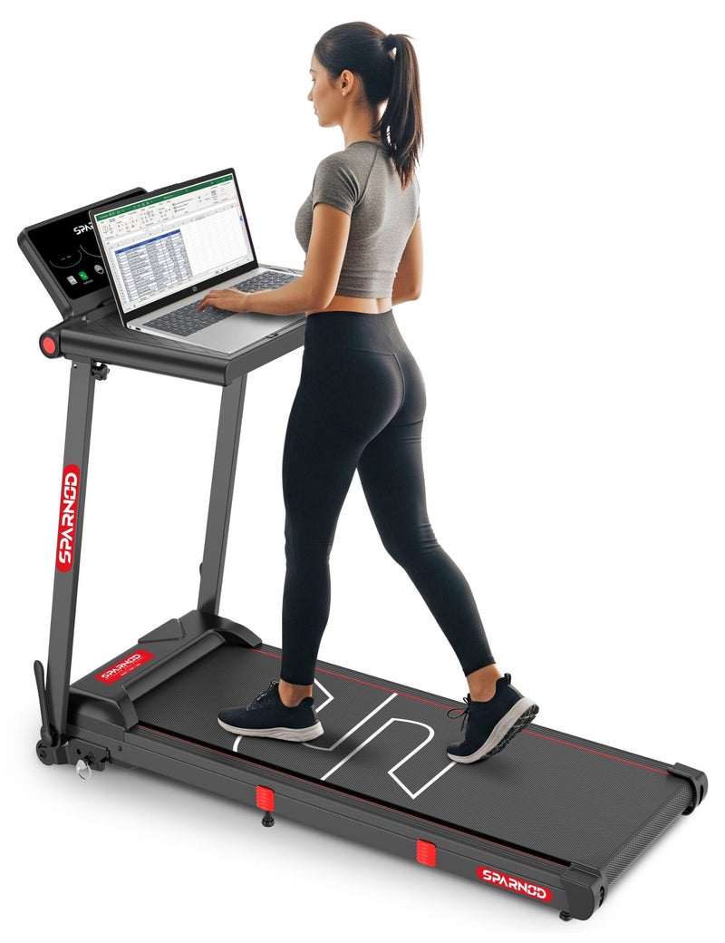 Sparnod Fitness جهاز مشي قابل للطي STH-3085 للاستخدام المنزلي – محرك بقوة 2.5 حصان، 12 برنامج مسبق الإعداد، سرعة 12 كم/س، ميل يدوي، شاشة LED، امتصاص للصدمات، وزن أقصى 90 كجم - Image 1