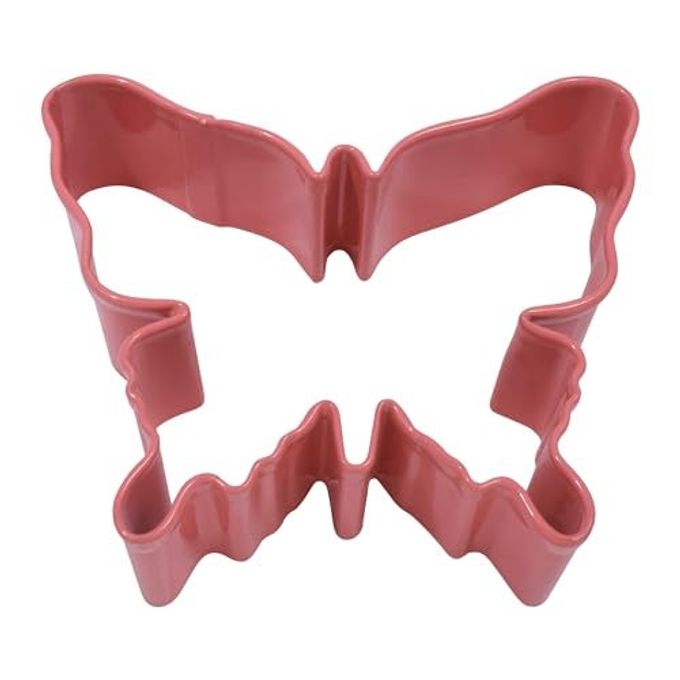 R&M Butterfly 3.25" Cookie Cutter Pink With Brightly Colored, Durable, Baked-on Polyresin Finish