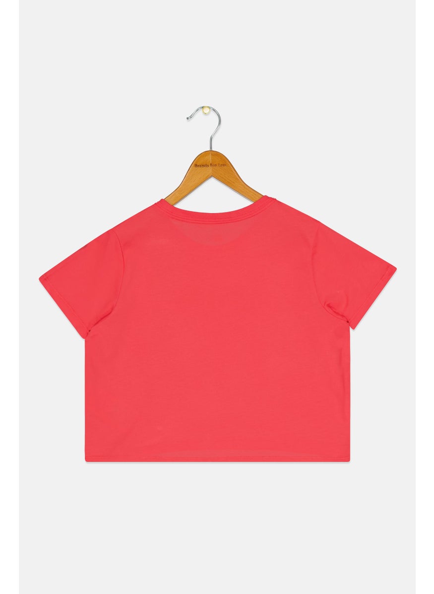Nike Kids Girl Sportswear Fit Short Sleeve Outdoor T-Shirt, Pink  - Image 2
