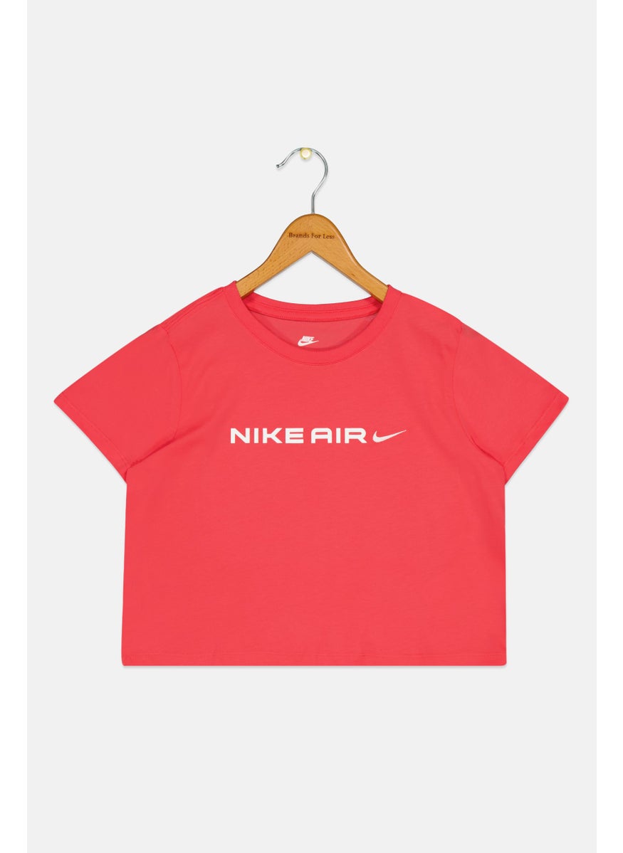 Nike Kids Girl Sportswear Fit Short Sleeve Outdoor T-Shirt, Pink  - Image 1