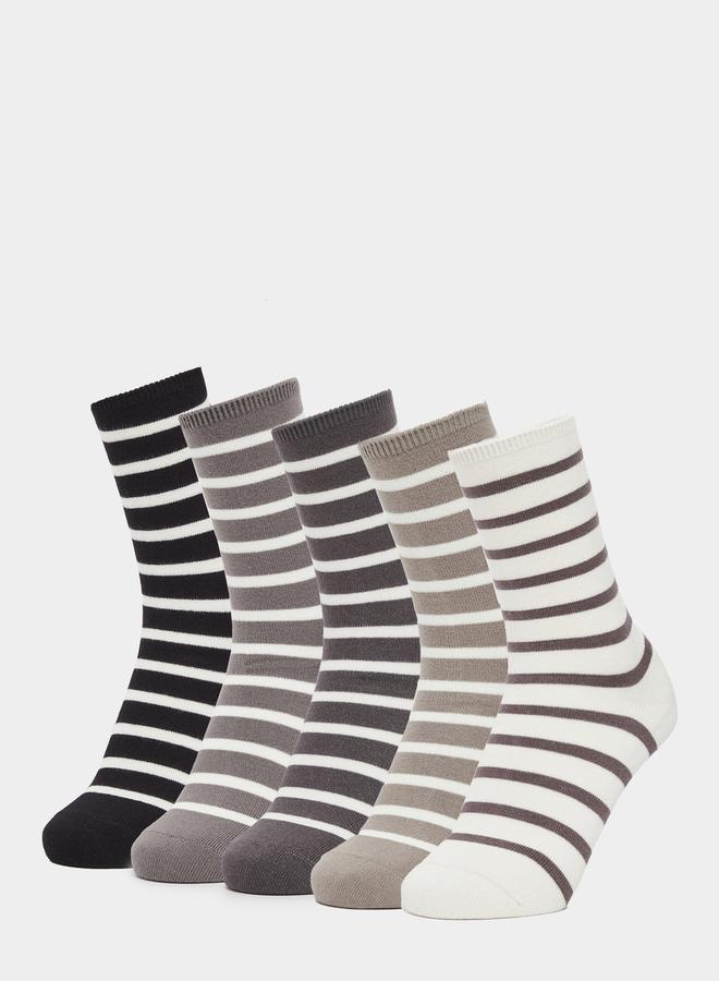 Styli Set of 5 - Striped Crew Socks  - Image 2