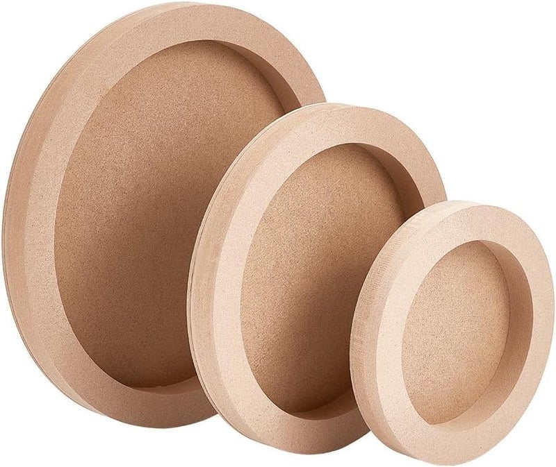 ARS 3pcs Round Wood Painting Boards - Unfinished Canvas for Crafts, 15cm, 20cm & 25cm Diameter - Image 1