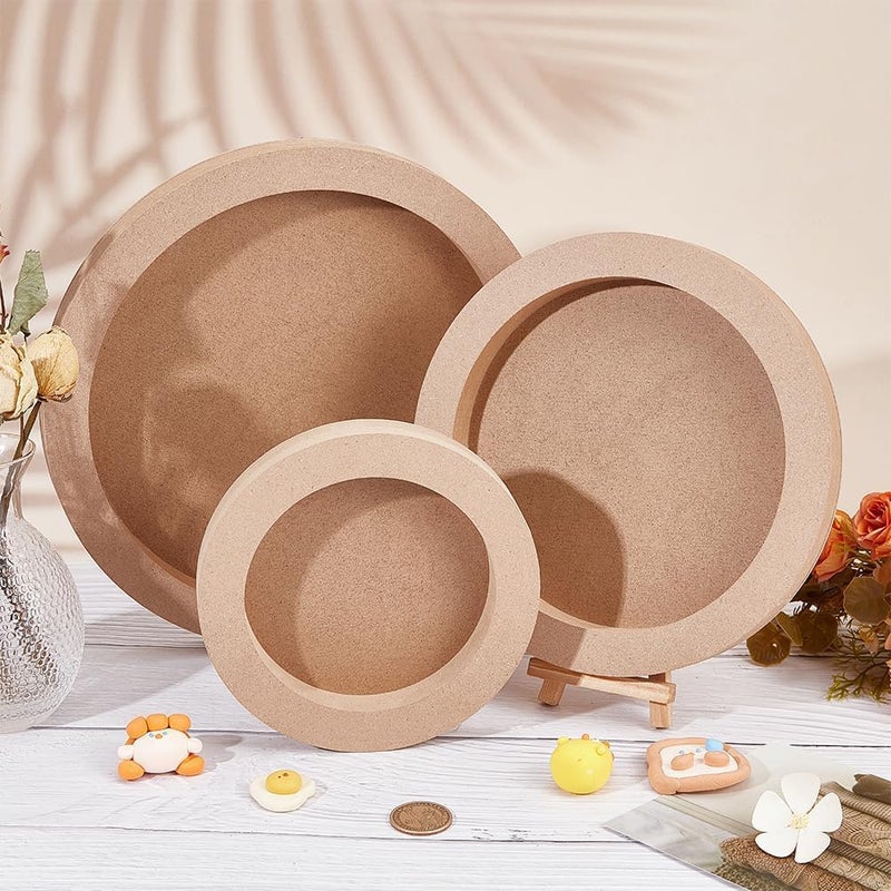 ARS 3pcs Round Wood Painting Boards - Unfinished Canvas for Crafts, 15cm, 20cm & 25cm Diameter - Image 5