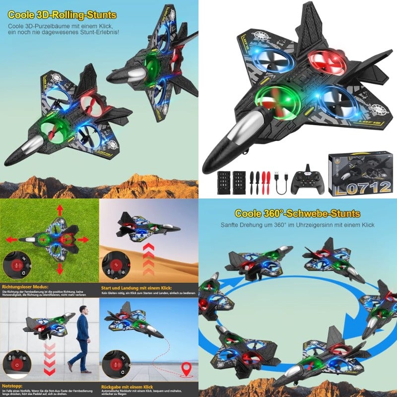 L0712 2.4GHz RC Aeroplane Drone Grey - Image 1