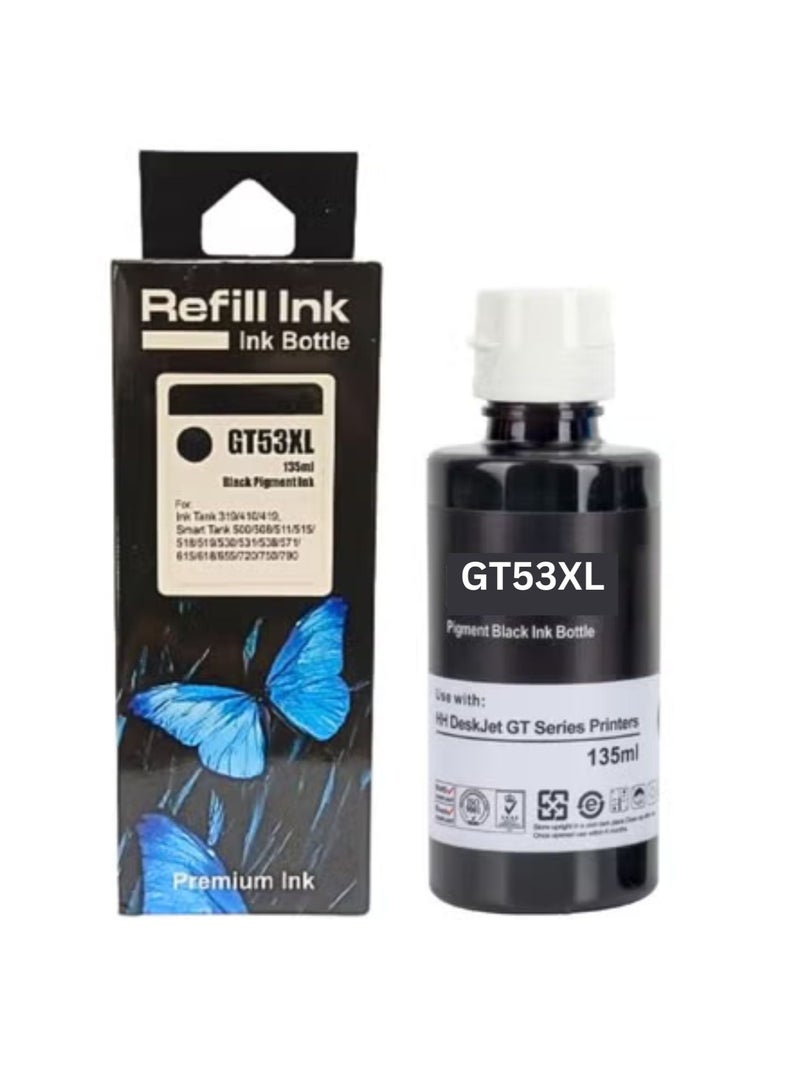 Terabyte GT53XL 135ml GT52 for HP Printer DeskJet Smart GT Tank  - Image 1
