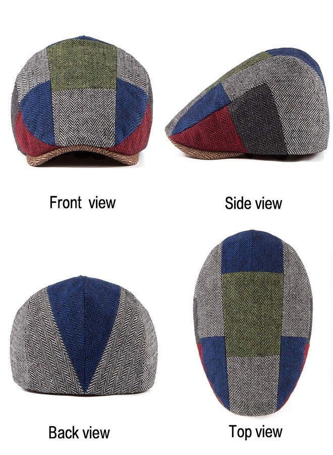 LADYBRO Men Ivy Hat Newsboy Cap - Classic Wool Blend Tweed Flat Cap Cabbie Hat Men - Image 5