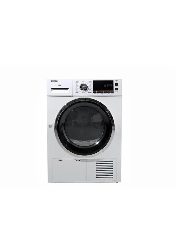 GENERAL SUPREME General Supreme Dryer Front Load 8 KG with Condenser, White GS807W  - Image 1