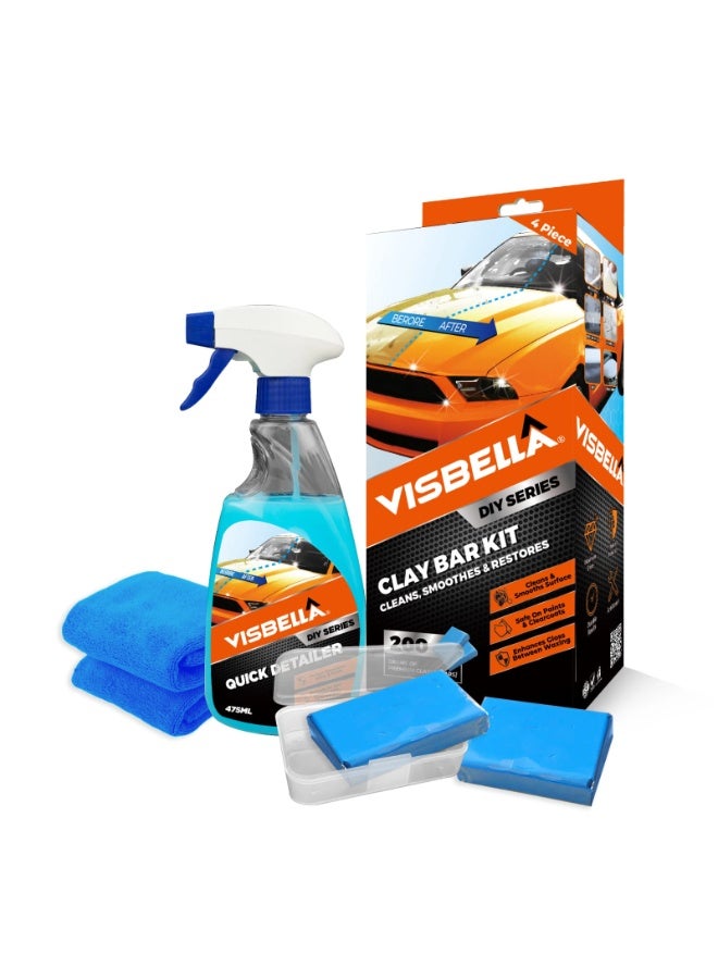 Visbella Clay Bars Auto Detailing Kit, Polishing, Lubricant and Waxing Kit for Car Detailing, Truck, SUV, Car Cleaning and Detailing Kit