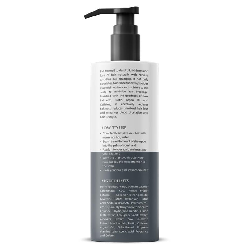 Nirvasa AntiHair Fall Shampoo for Men and Women Infused with Saw Palmetto Biotin Helps in Blocking DHT Reducing Hair Fall Preventing Breakage Sulphate Free Formula 200ml Pack of 2 - Image 3