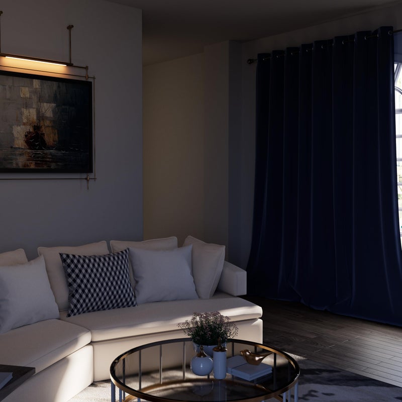 BGment Blackout Curtains for Living Room - Grommet Thermal Insulated Room Darkening Curtains for Bedroom  Set of 2 Panels (52 x 84 Inch  Navy Blue) - Image 2